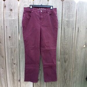 GLORIA VANDERBILD JEANS WOMENS SZ 14 PURPLE RAIL STRAIGHT ALL AROUND SLIMMIMG